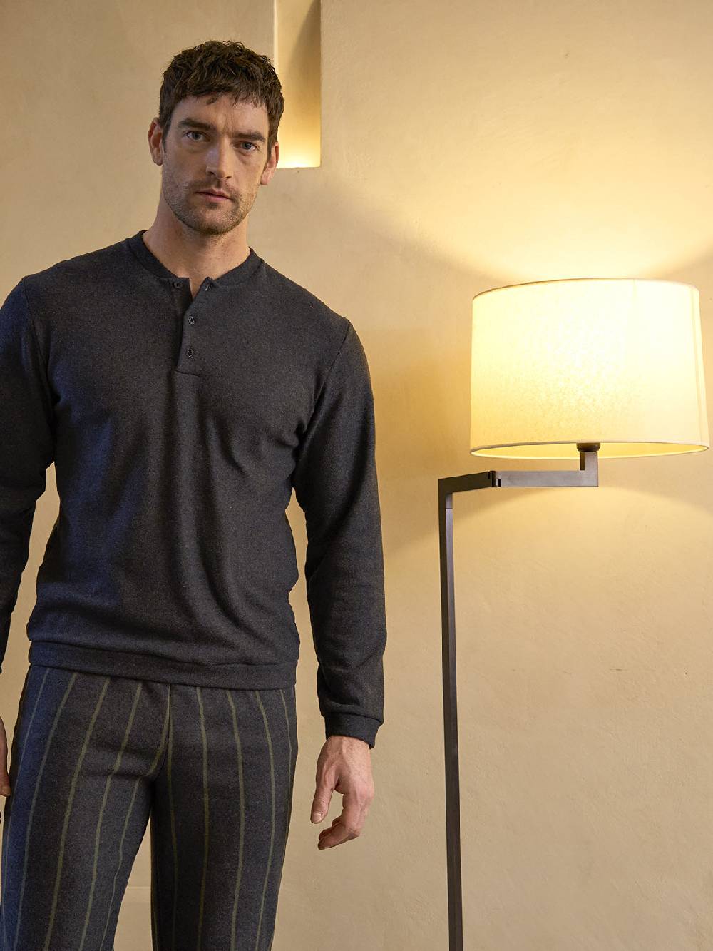 Julipet Pigiama serafino in confortevole jacquard di cotone