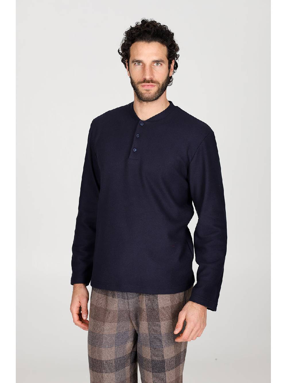 Julipet Pigiama serafino in confortevole jacquard di cotone