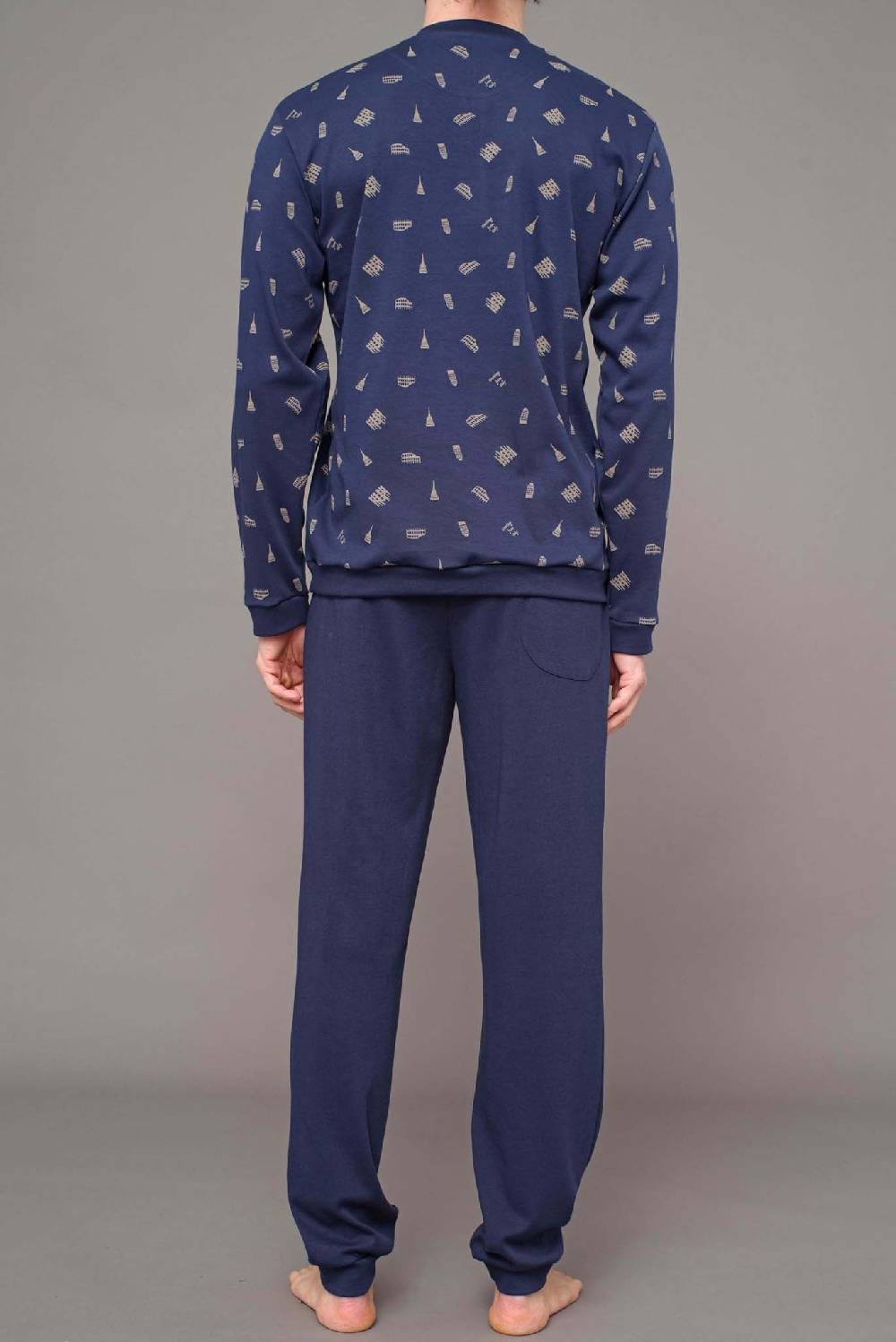 Julipet Pigiama Serafino In Interlock Stampato Di Puro Cotone