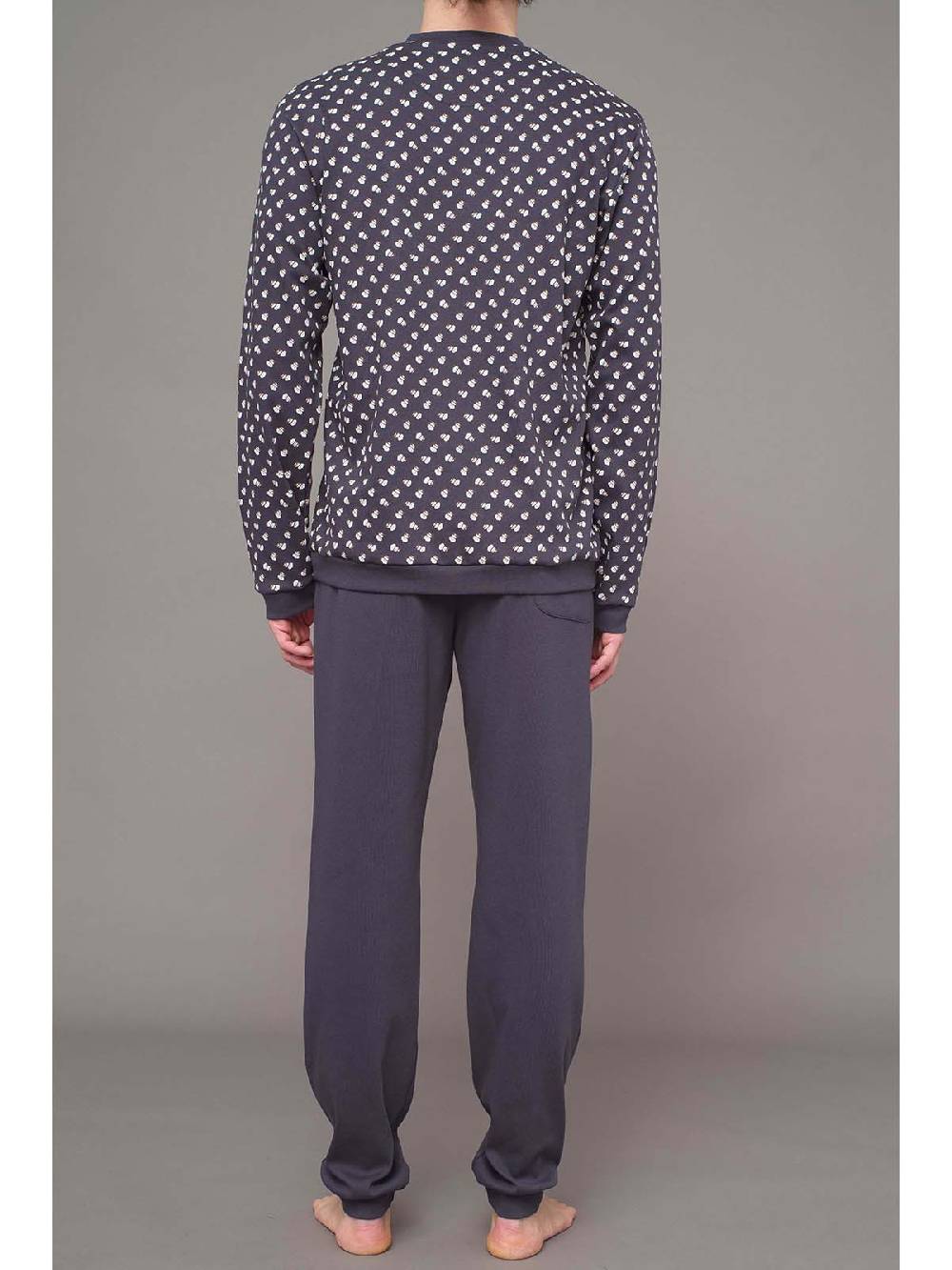 Julipet Pigiama Serafino In Interlock Stampato Di Puro Cotone