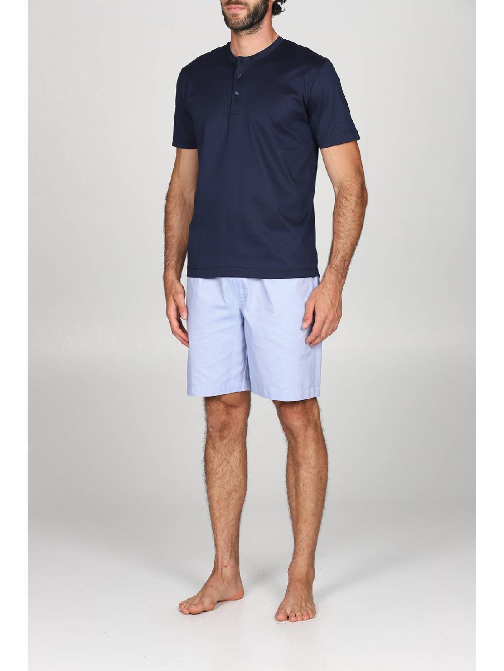 Julipet Pigiama Serafino In Popeline E Luxury Jersey, Per Un Comfort Contemporaneo