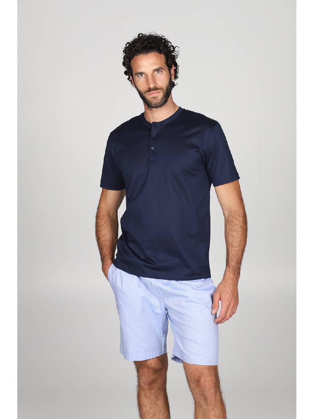 Julipet Pigiama Serafino In Popeline E Luxury Jersey, Per Un Comfort Contemporaneo