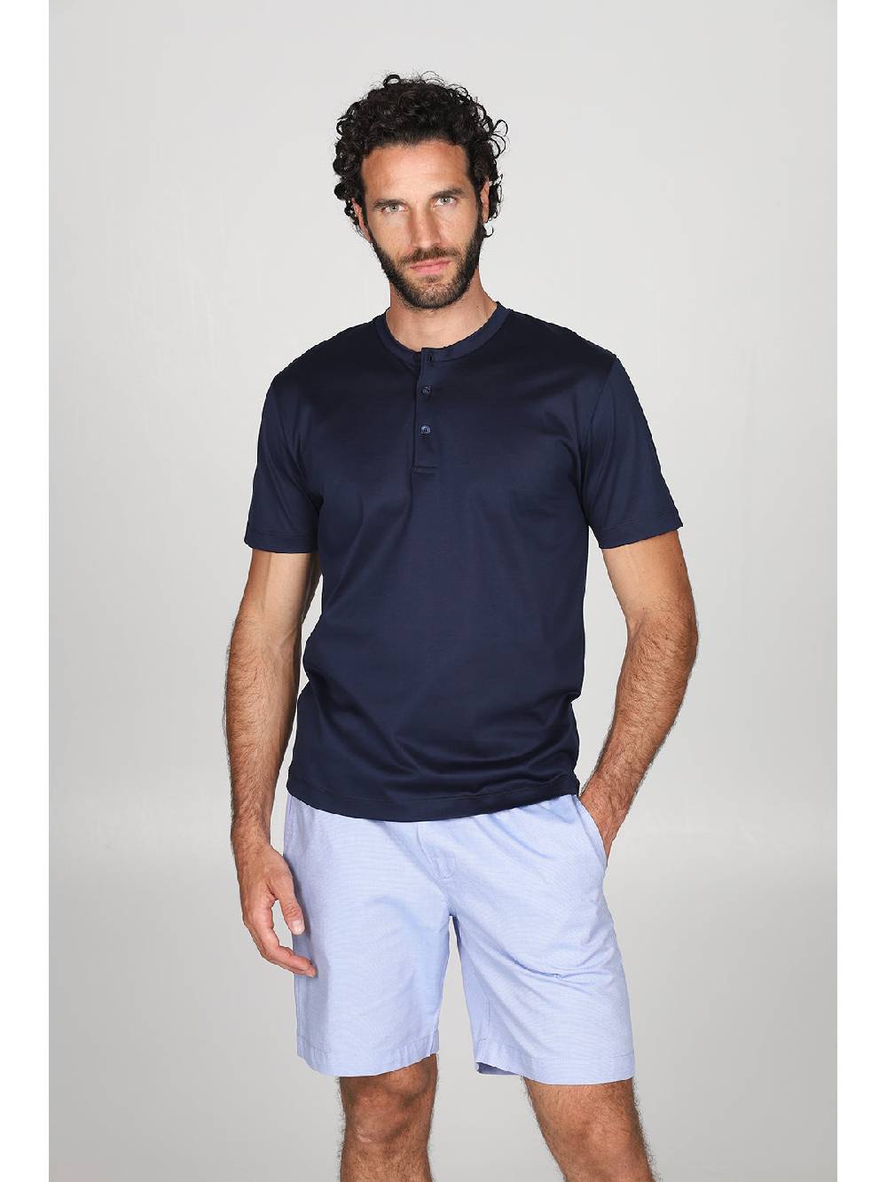 Julipet Pigiama Serafino In Popeline E Luxury Jersey, Per Un Comfort Contemporaneo