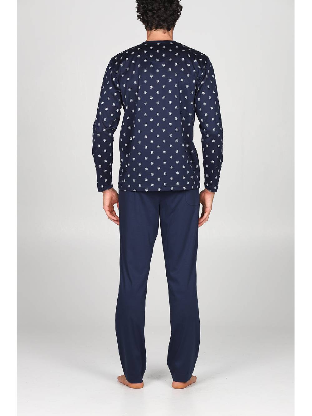 Julipet Pigiama Serafino In Pregiato Puro Cotone Mercerizzato, Disegno "bussola"