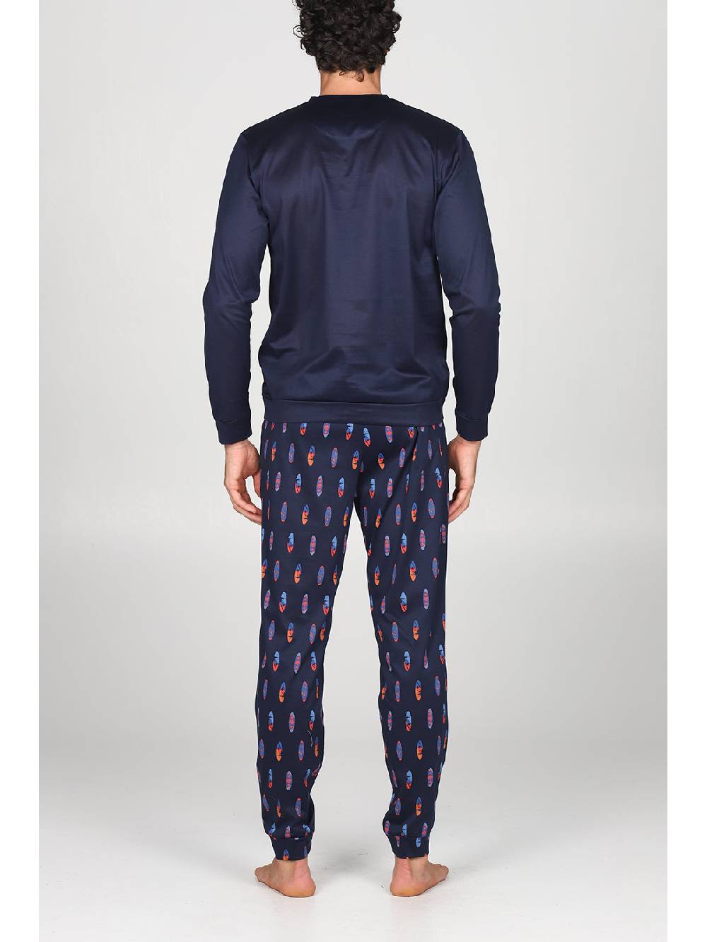 Julipet Pigiama Serafino In Puro Cotone Mercerizzato, Dalla Mano Setosa In Fantasia "surf"