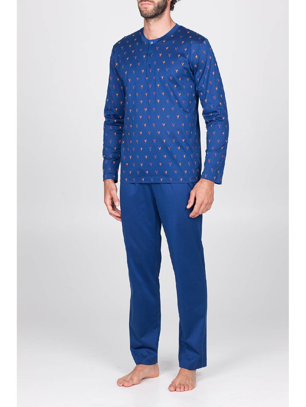 Julipet Pigiama Serafino In Setoso Puro Cotone Mercerizzato