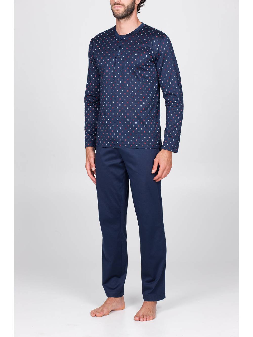 Julipet Pigiama Serafino In Setoso Puro Cotone Mercerizzato