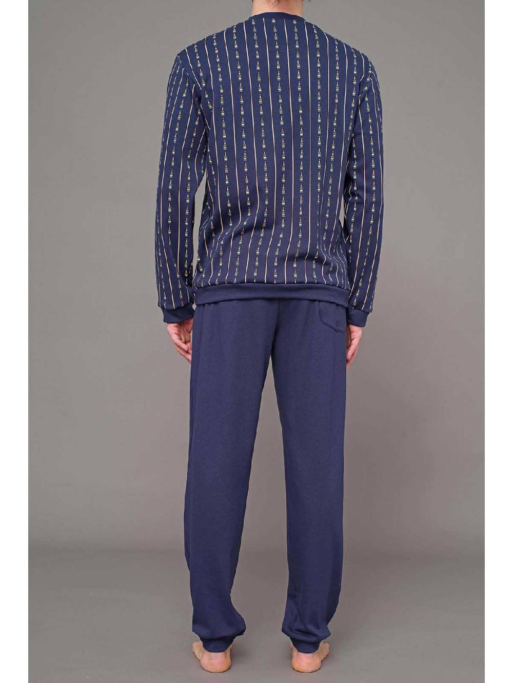 Julipet Pigiama Serafino Linea Winewear In Interlock Di Puro Cotone