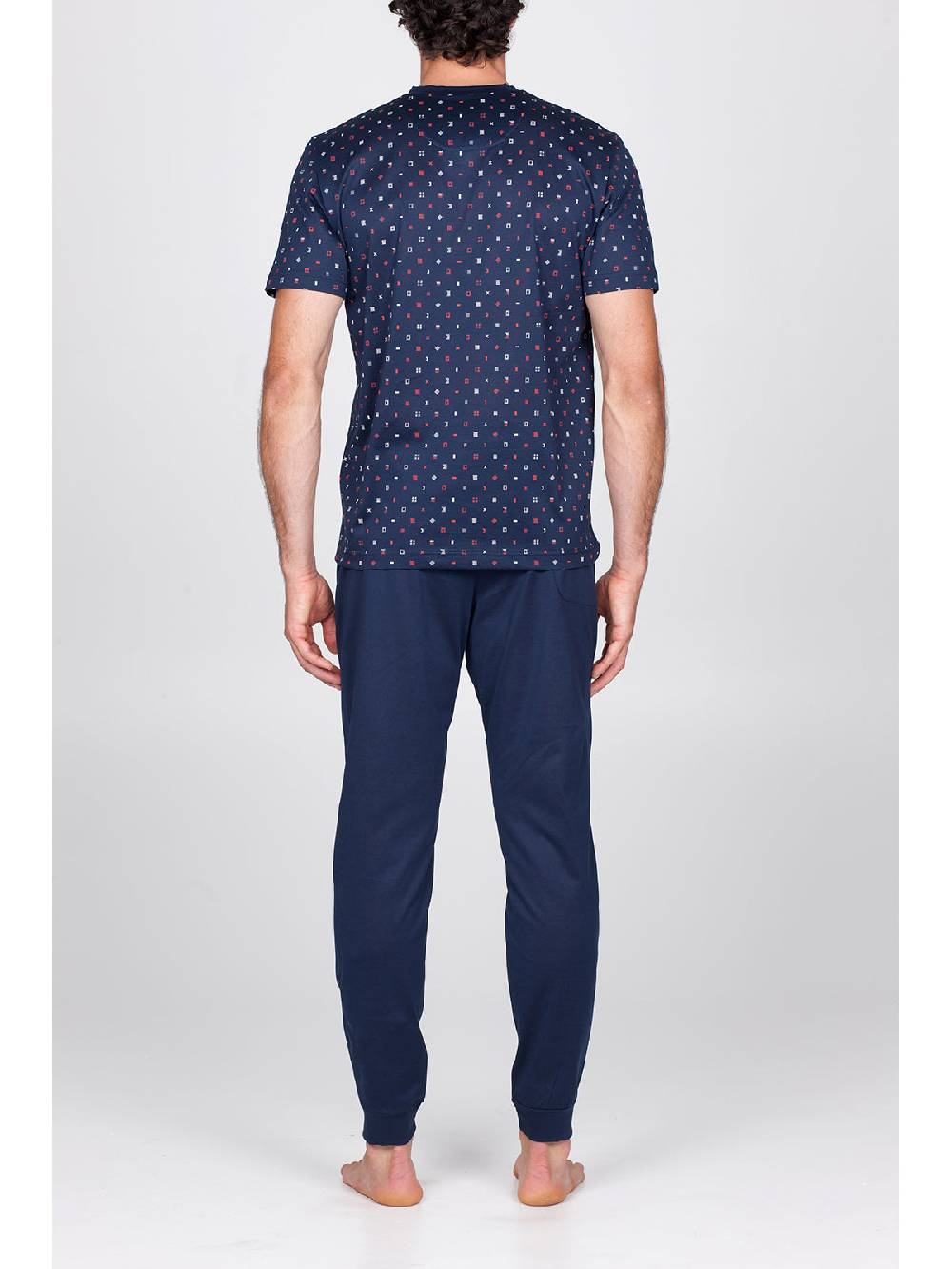 Julipet Pigiama Tris Serafino In Setoso Puro Cotone Mercerizzato