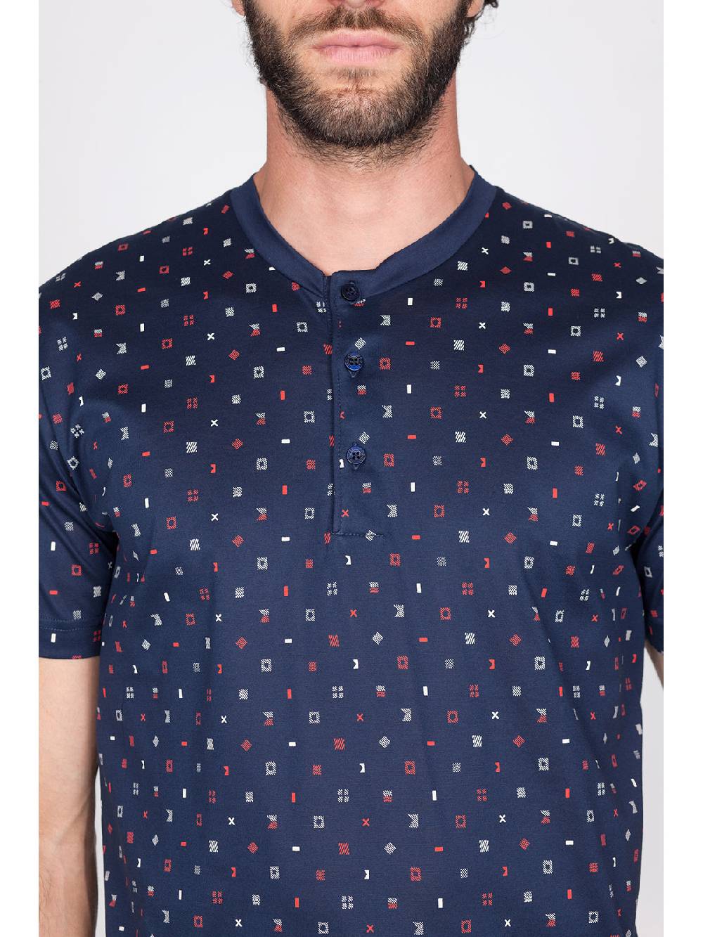 Julipet Pigiama tris serafino in setoso puro cotone mercerizzato