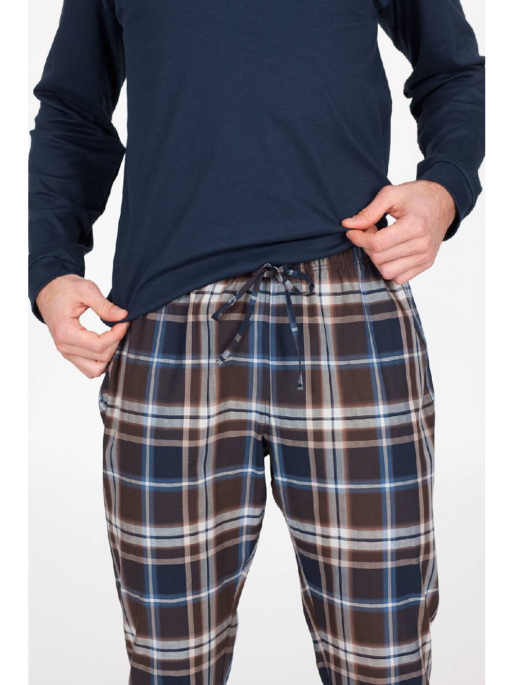 Julipet Pigiama uomo in morbido twill di puro cotone