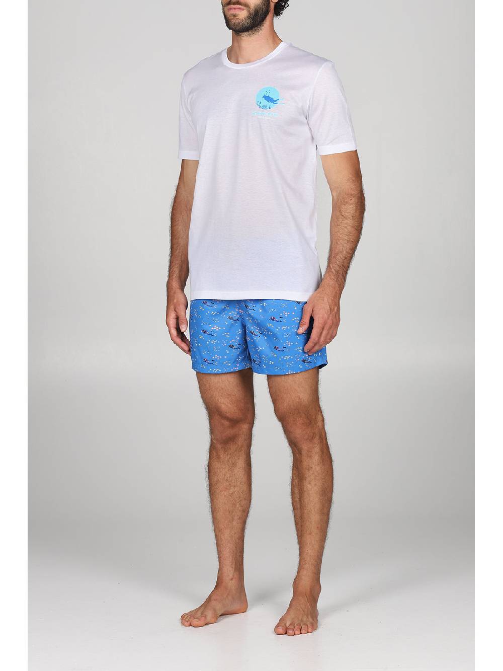 Julipet T-shirt In Jersey Di Puro Cotone Bianco, Con Stampa Piazzata "sub"