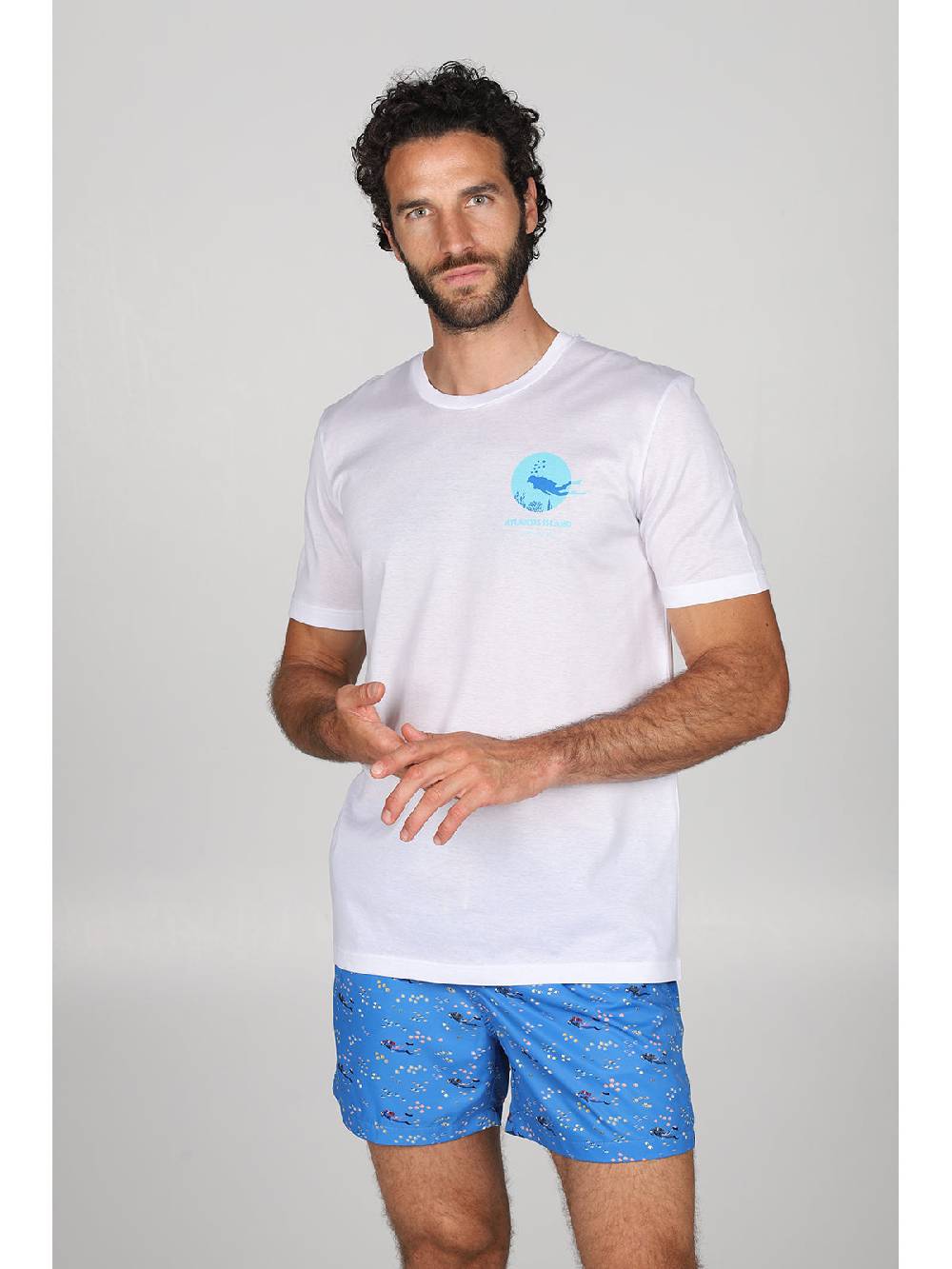 Julipet T-shirt In Jersey Di Puro Cotone Bianco, Con Stampa Piazzata "sub"