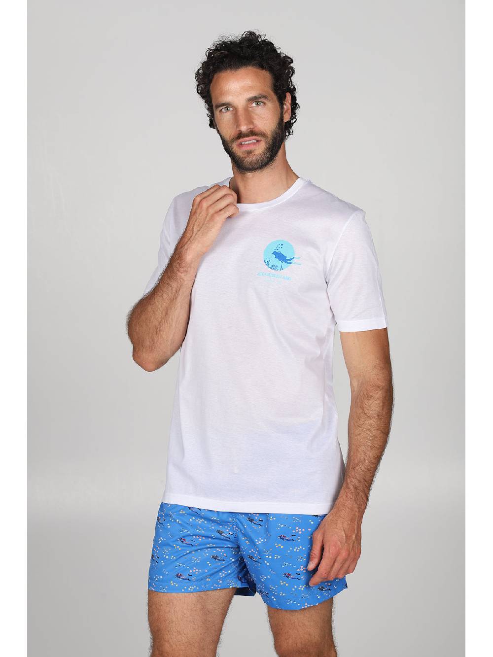 Julipet T-shirt In Jersey Di Puro Cotone Bianco, Con Stampa Piazzata "sub"