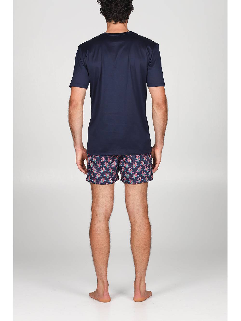 Julipet T-shirt In Jersey Di Puro Cotone Blu, Con Stampa Piazzata "siesta"