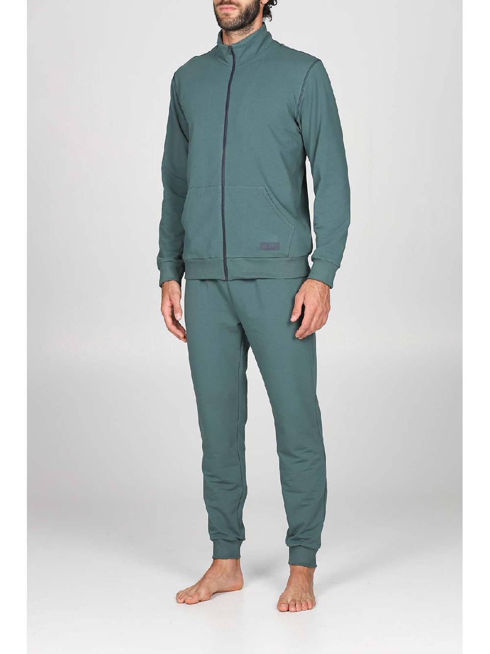 Julipet Tuta Zip In Confortevole Felpa Di Colore Verde