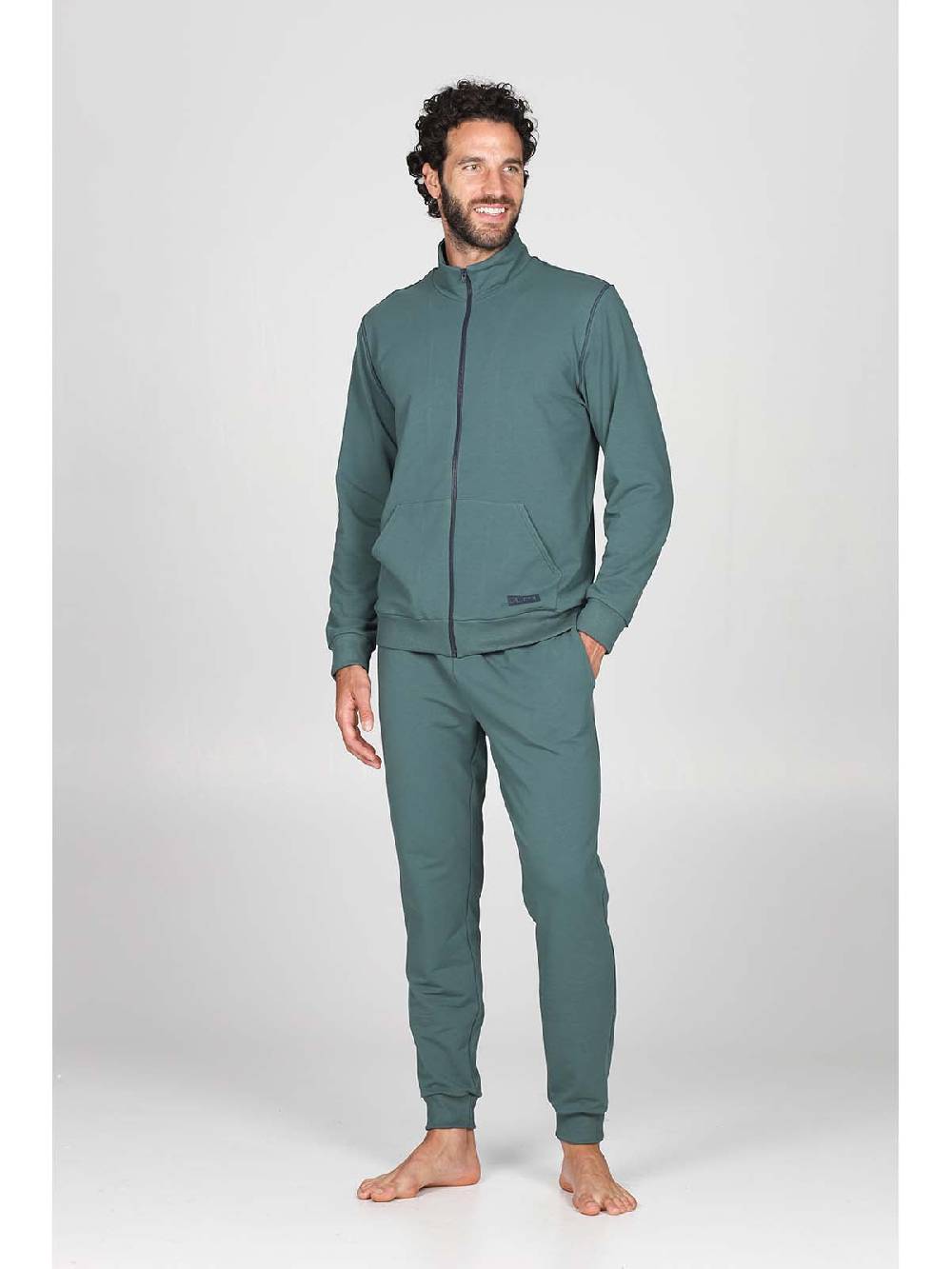 Julipet Tuta Zip In Confortevole Felpa Di Colore Verde