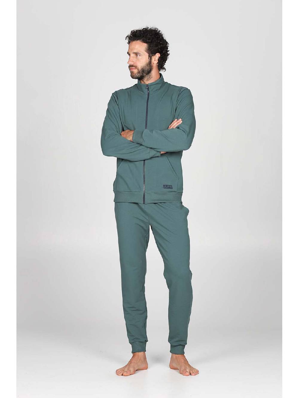 Julipet Tuta Zip In Confortevole Felpa Di Colore Verde