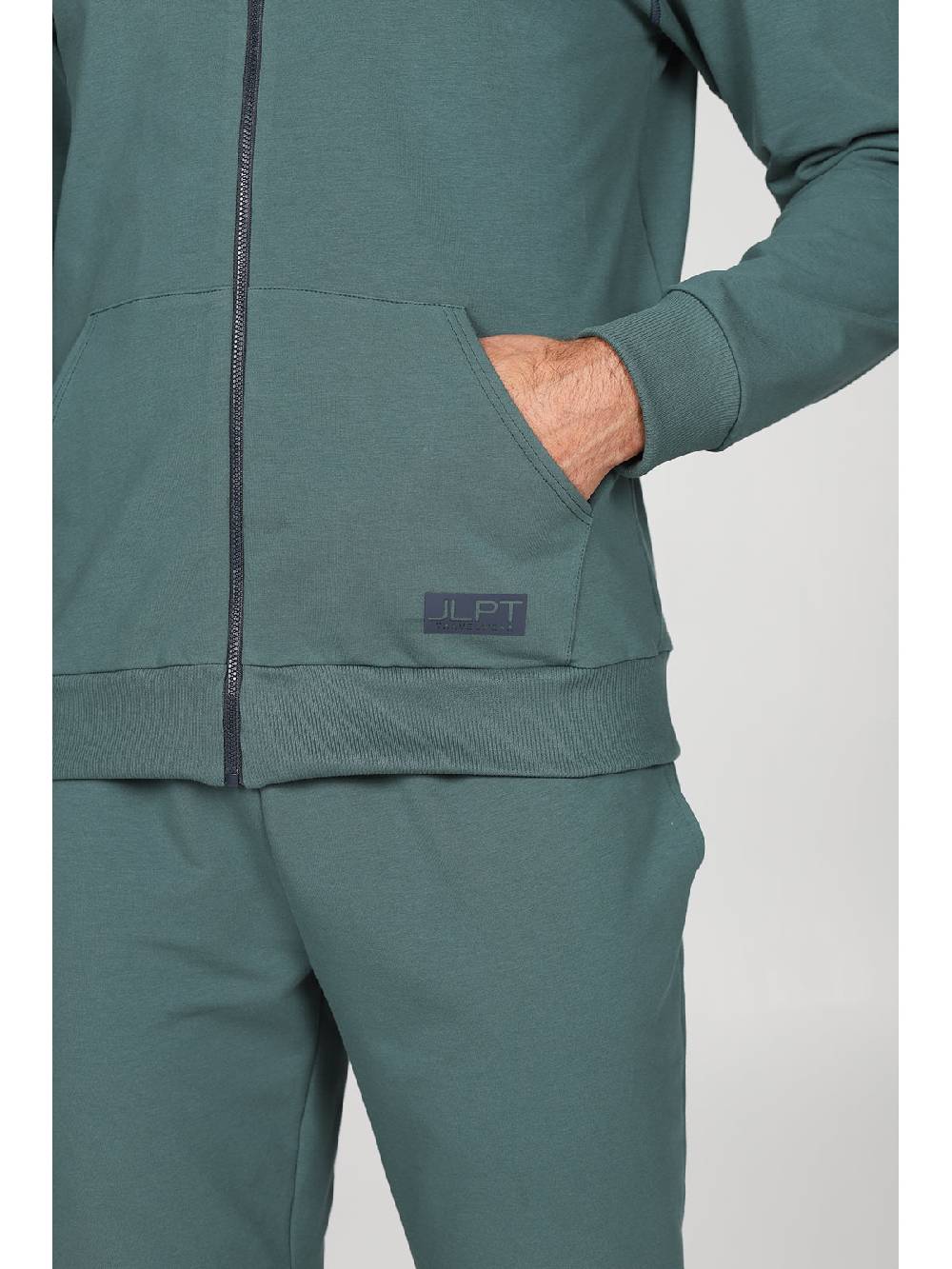 Julipet Tuta zip in confortevole felpa di colore verde