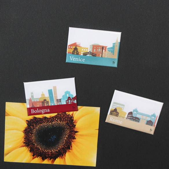 Kalamitica Calamita Design Skyline BOLOGNA - Magnete Decorativo Per Frigo E Lavagna