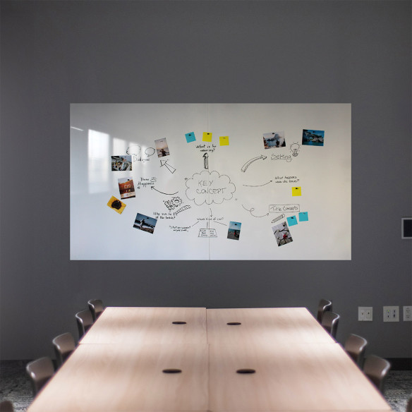 Kalamitica Lavagna Bianca Lucida Da Ufficio 145x100 Cm