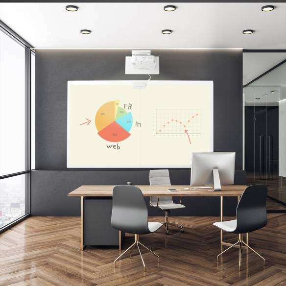 Kalamitica Lavagna Bianca Lucida Da Ufficio 145x100 Cm