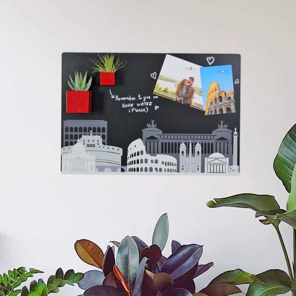 Kalamitica Lavagna Magnetica Stampata 56x38 Cm - Skyline Black&White