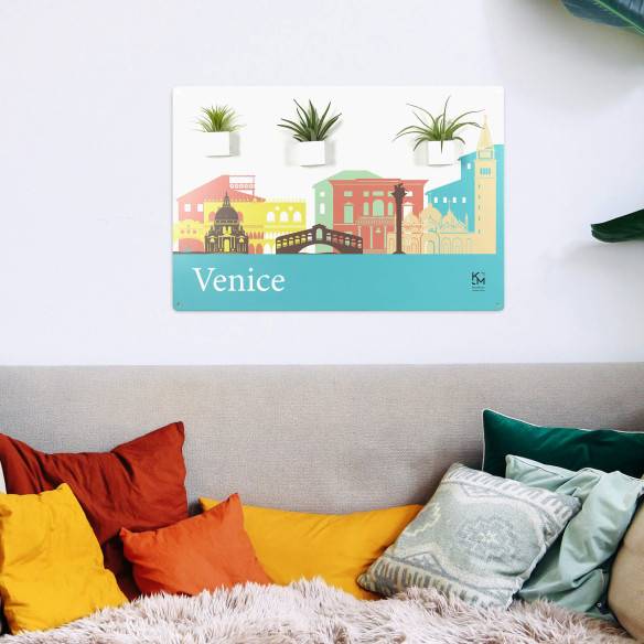 Kalamitica Lavagna Magnetica Stampata 56x38 Cm - Skyline Pastel