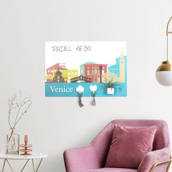 Kalamitica Lavagna Magnetica Stampata 56x38 Cm - Skyline Pastel