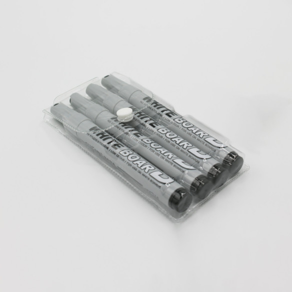 Kalamitica Pack 4 Pennarelli Neri per Lavagna Bianca Lucida, Cancellabili a Secco