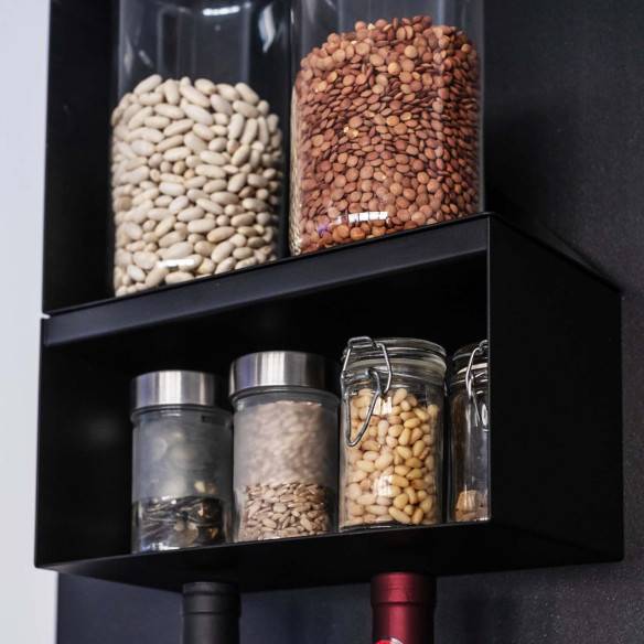 Kalamitica Set 2 Contenitori Magnetici In Acciaio - Antracite/Antracite