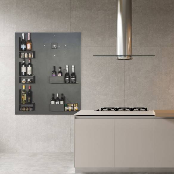 Kalamitica Set 2 Contenitori Magnetici In Acciaio - Bianco/Antracite