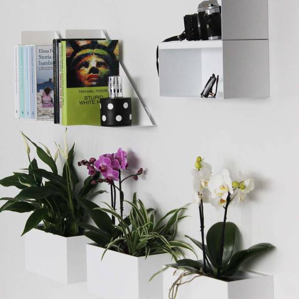 Kalamitica Set 2 Contenitori Magnetici In Acciaio - Bianco/Bianco