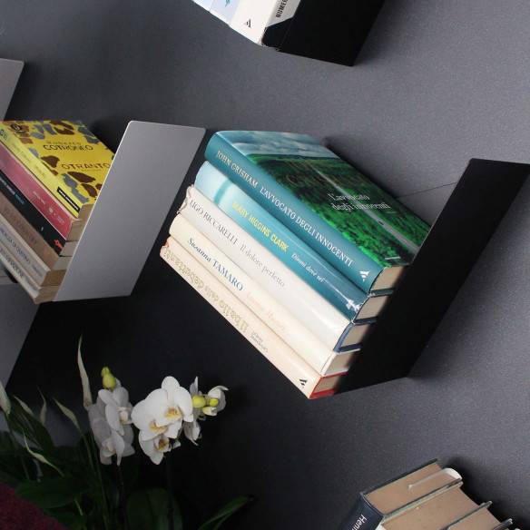 Kalamitica Set 2 Mensole Magnetiche In Acciaio - Antracite/Antracite