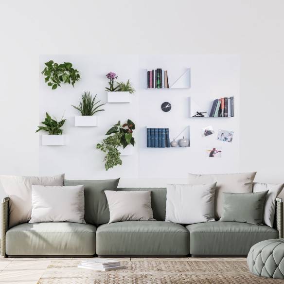 Kalamitica Set 2 Mensole Magnetiche In Acciaio - Bianco/Antracite