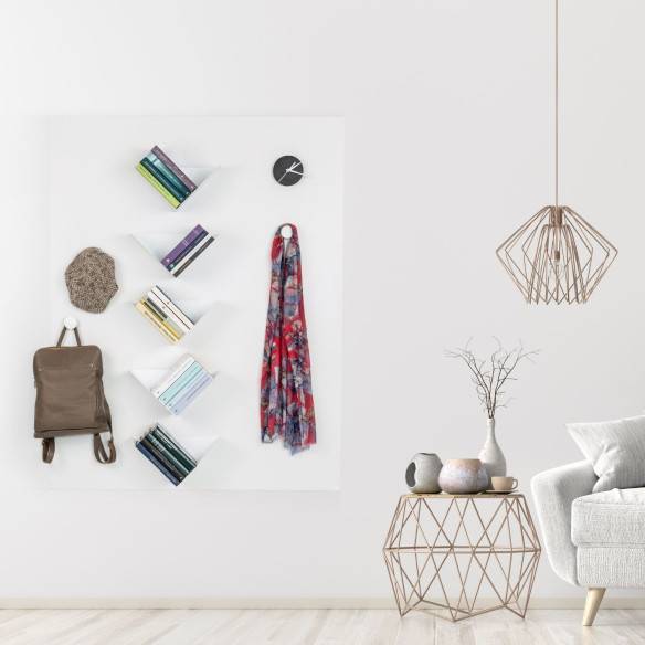 Kalamitica Set 2 Mensole Magnetiche In Acciaio - Bianco/Bianco