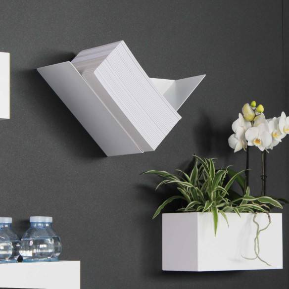 Kalamitica Set 2 Mensole Magnetiche In Acciaio - Bianco/Bianco