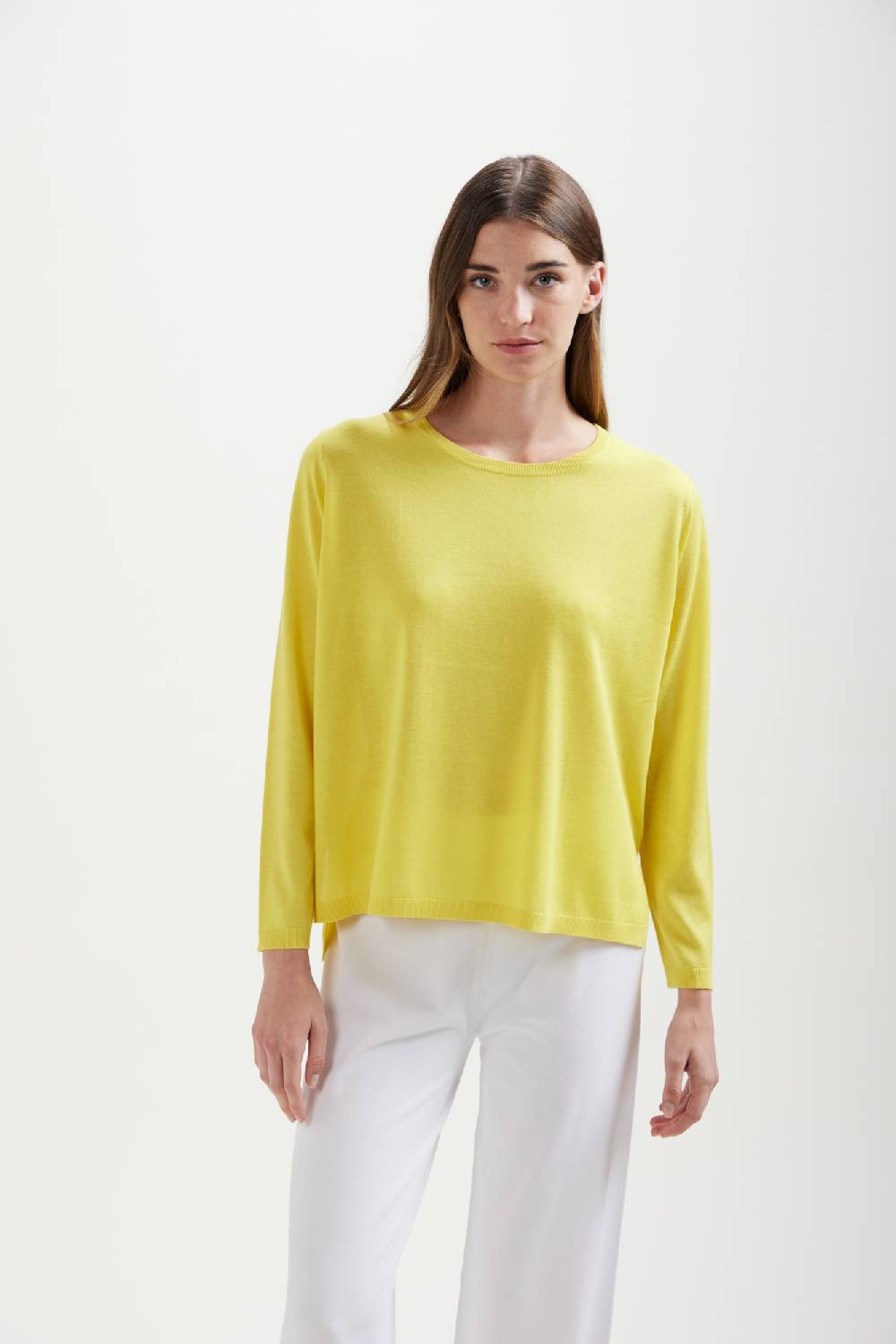 Kangra Cashmere Barchetta Rasata Con Spacchi In Seta e Cashmere