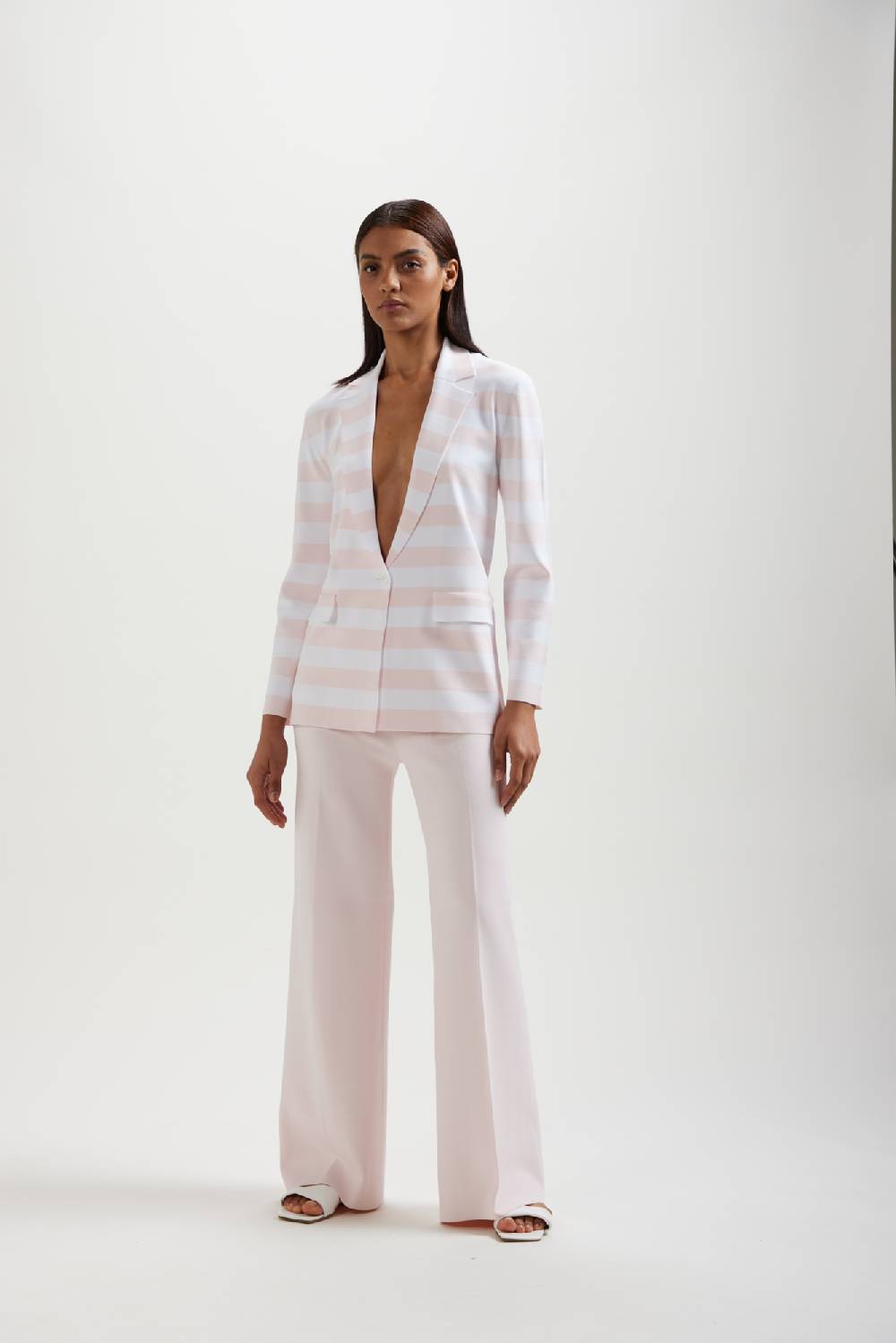 Kangra Cashmere Blazer Over Size Rigato Punto Milano