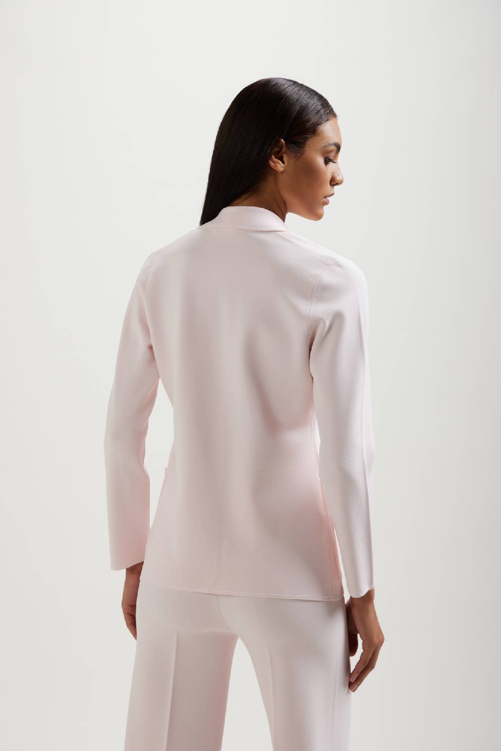 Kangra Cashmere Blazer Punto Milano Con Impuntura A Contrasto