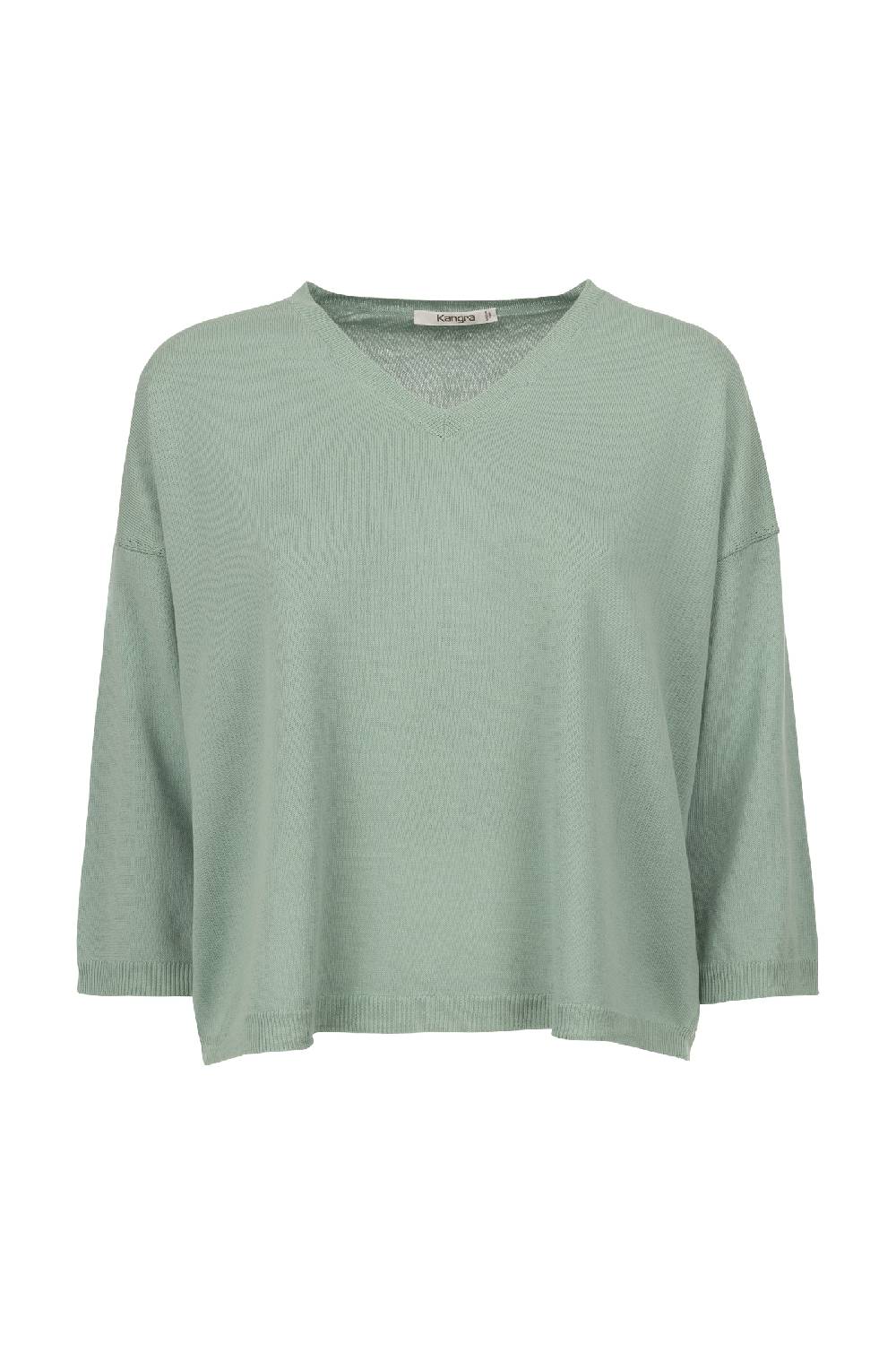 Kangra Cashmere Boxing Scollo V Mezza Manica In Cotone