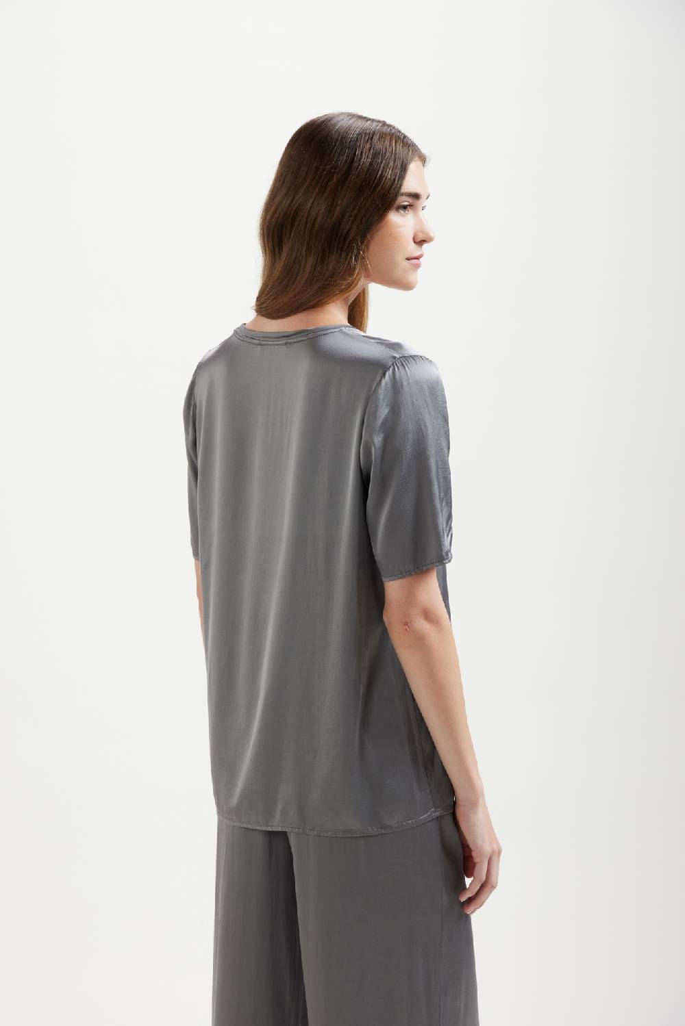 Kangra Cashmere Girocollo Manica Corta In Viscosa Stretch