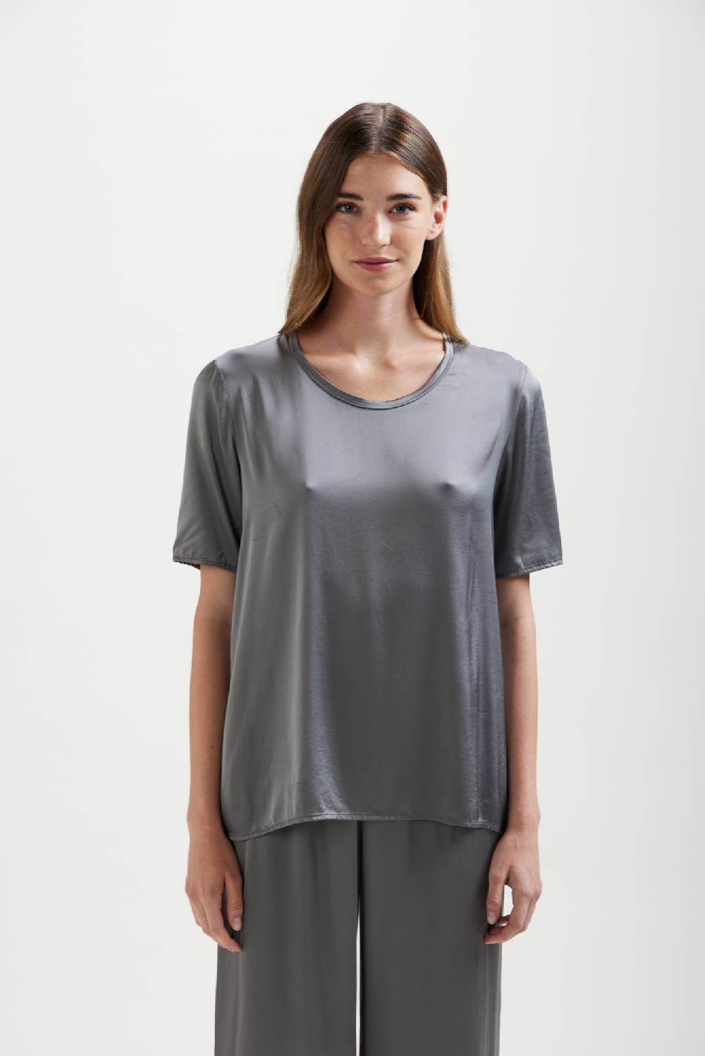 Kangra Cashmere Girocollo Manica Corta In Viscosa Stretch