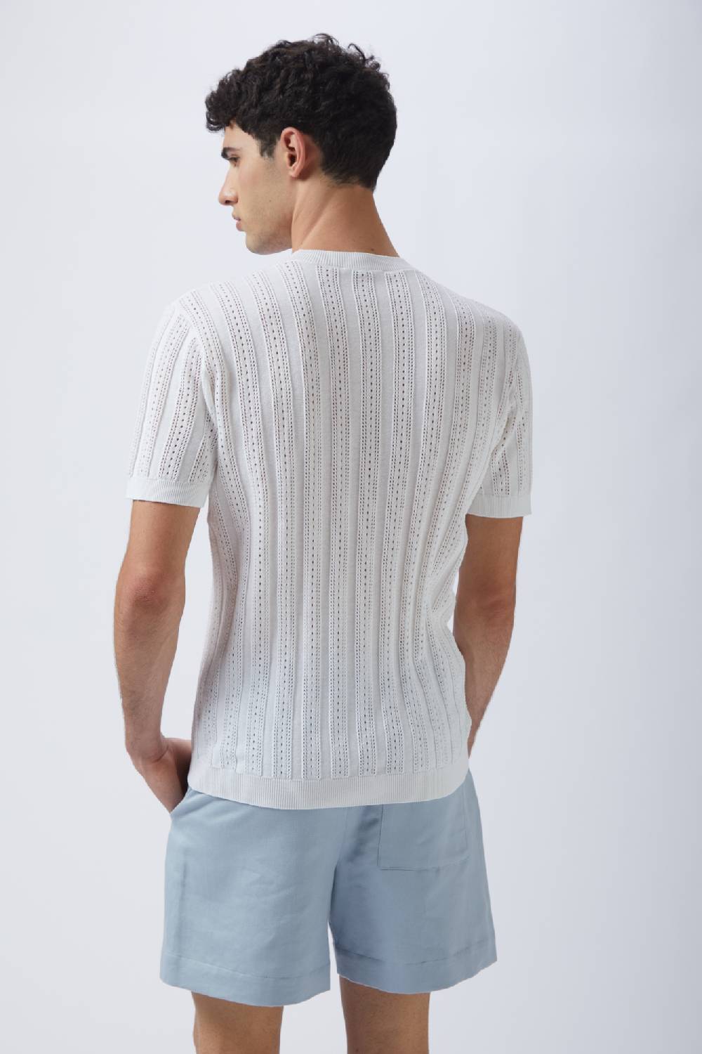 Kangra Cashmere Girocollo Mezza Manica Coste Punzonate