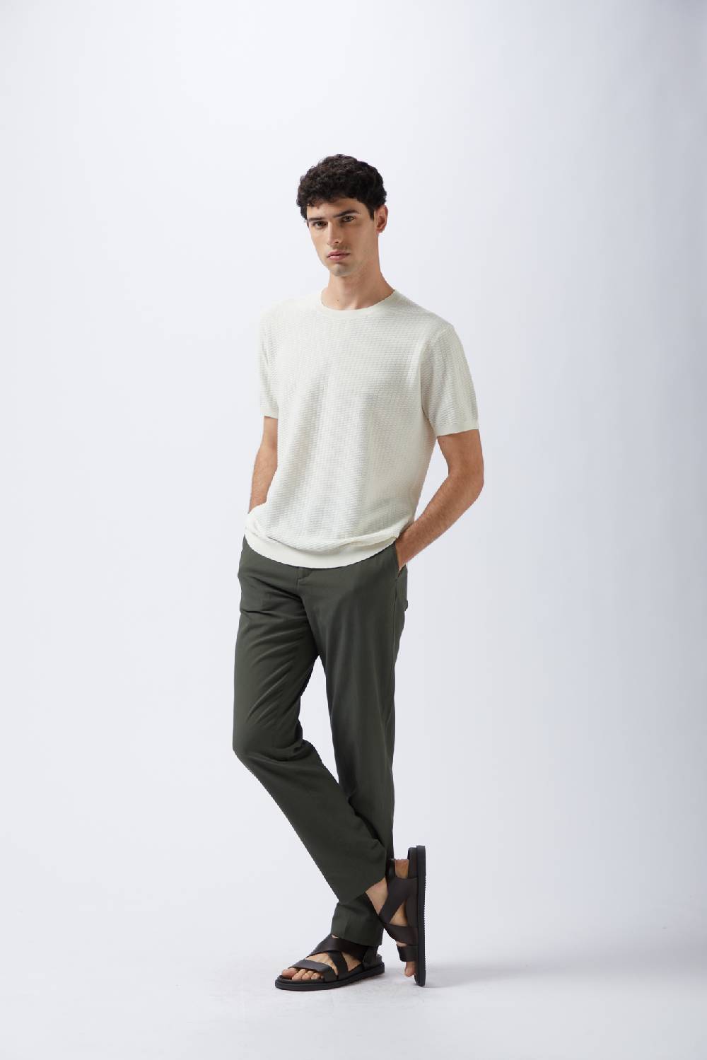 Kangra Cashmere Girocollo Mezza Manica Punto Nocciola