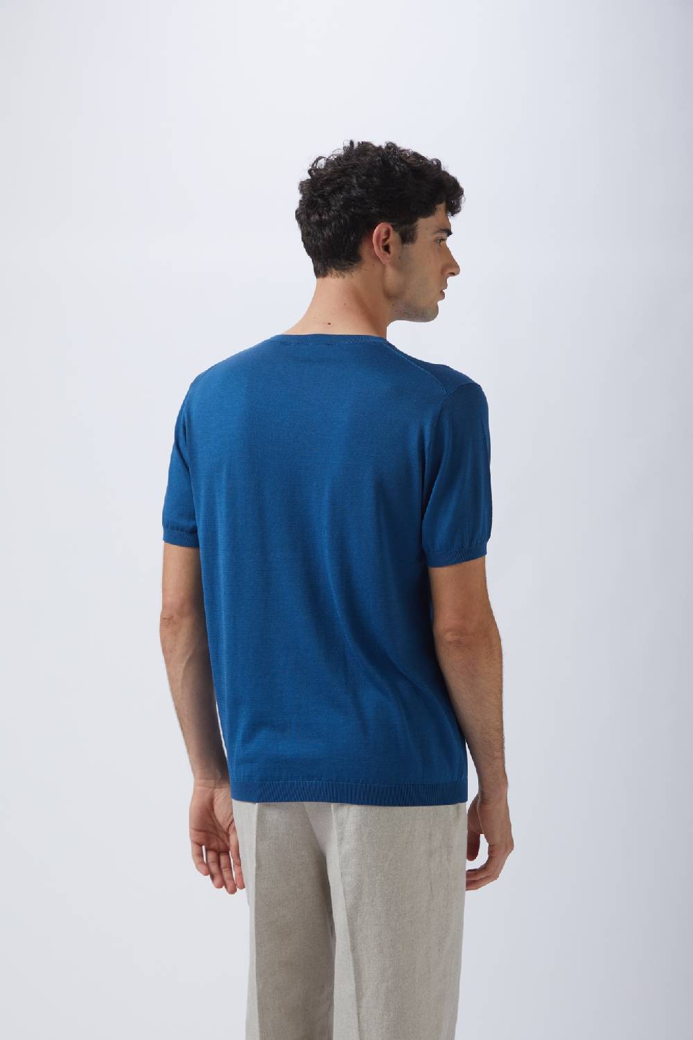 Kangra Cashmere Girocollo Mezza Manica Rasato In Seta E Cotone