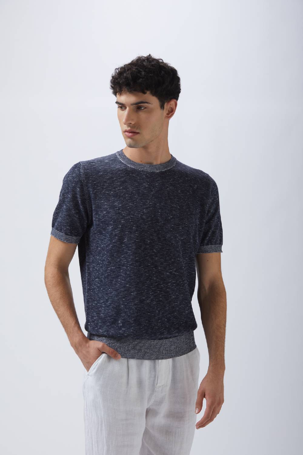 Kangra Cashmere Girocollo Mezza Manica Vanise' Fiammato