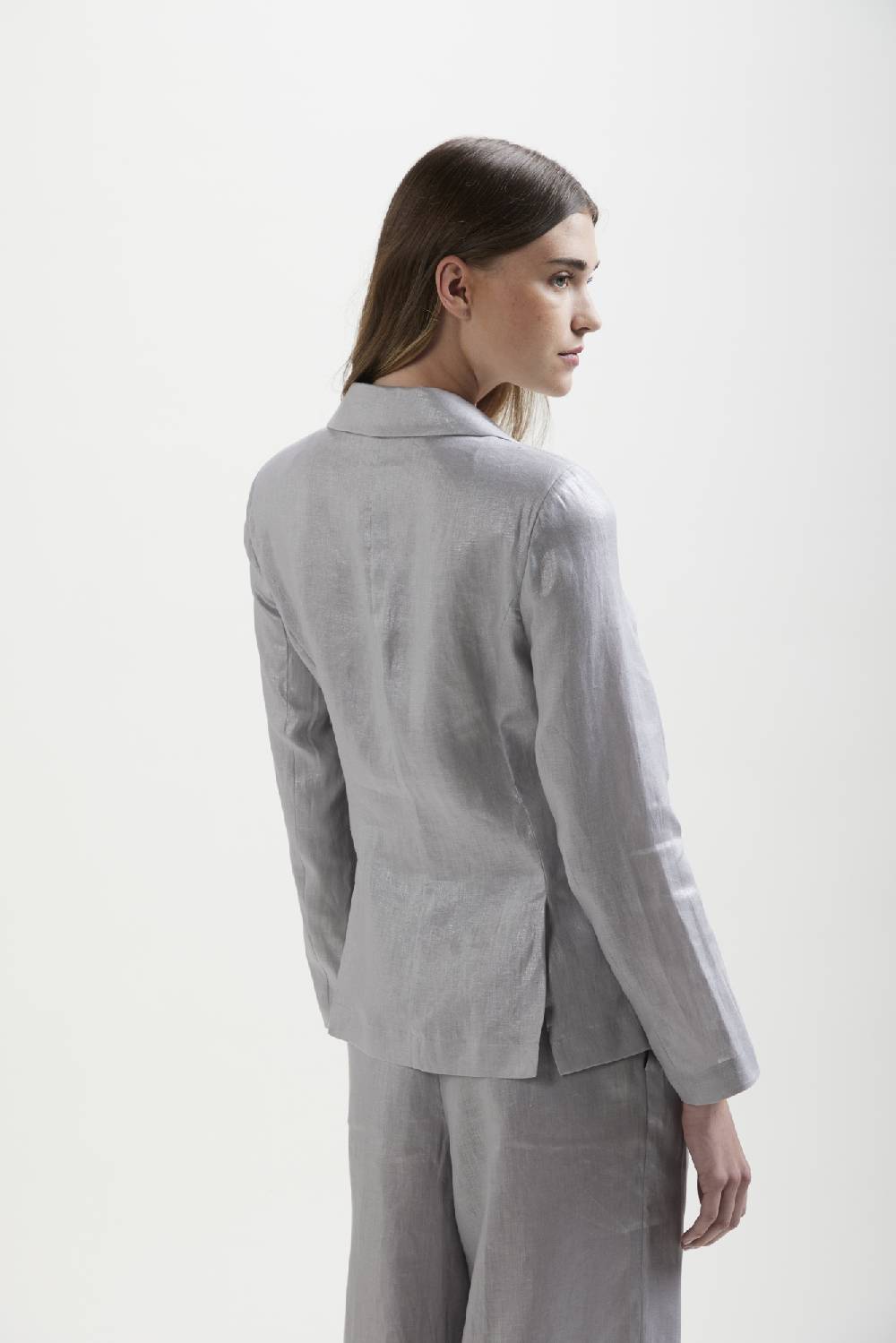 Kangra Cashmere Blazer In Tela Di Lino Con Tasche