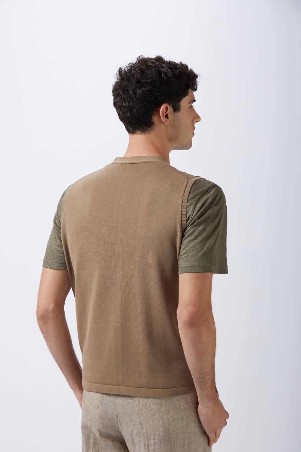 Kangra Cashmere Gilet Rasato In Cotone