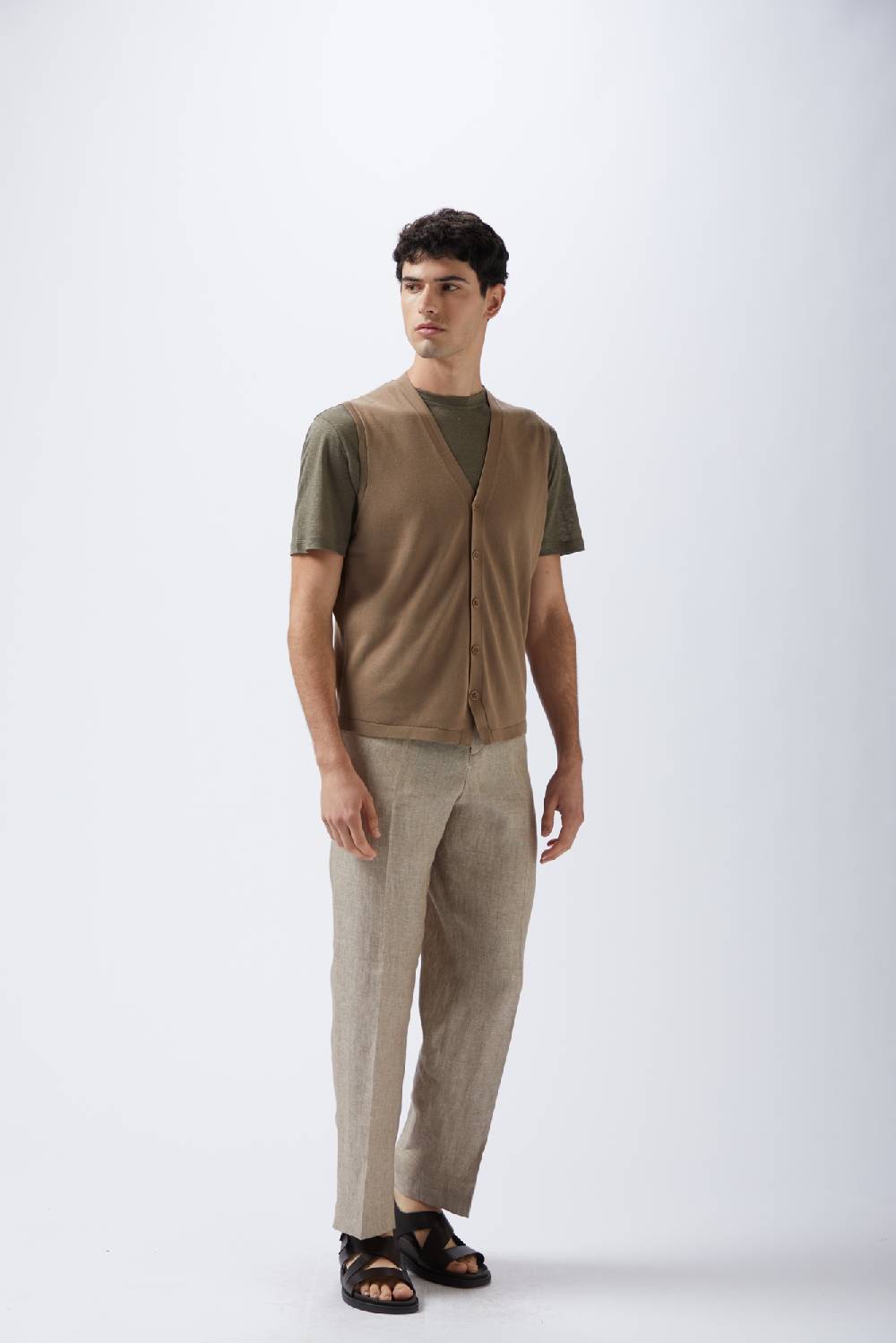 Kangra Cashmere Gilet Rasato In Cotone